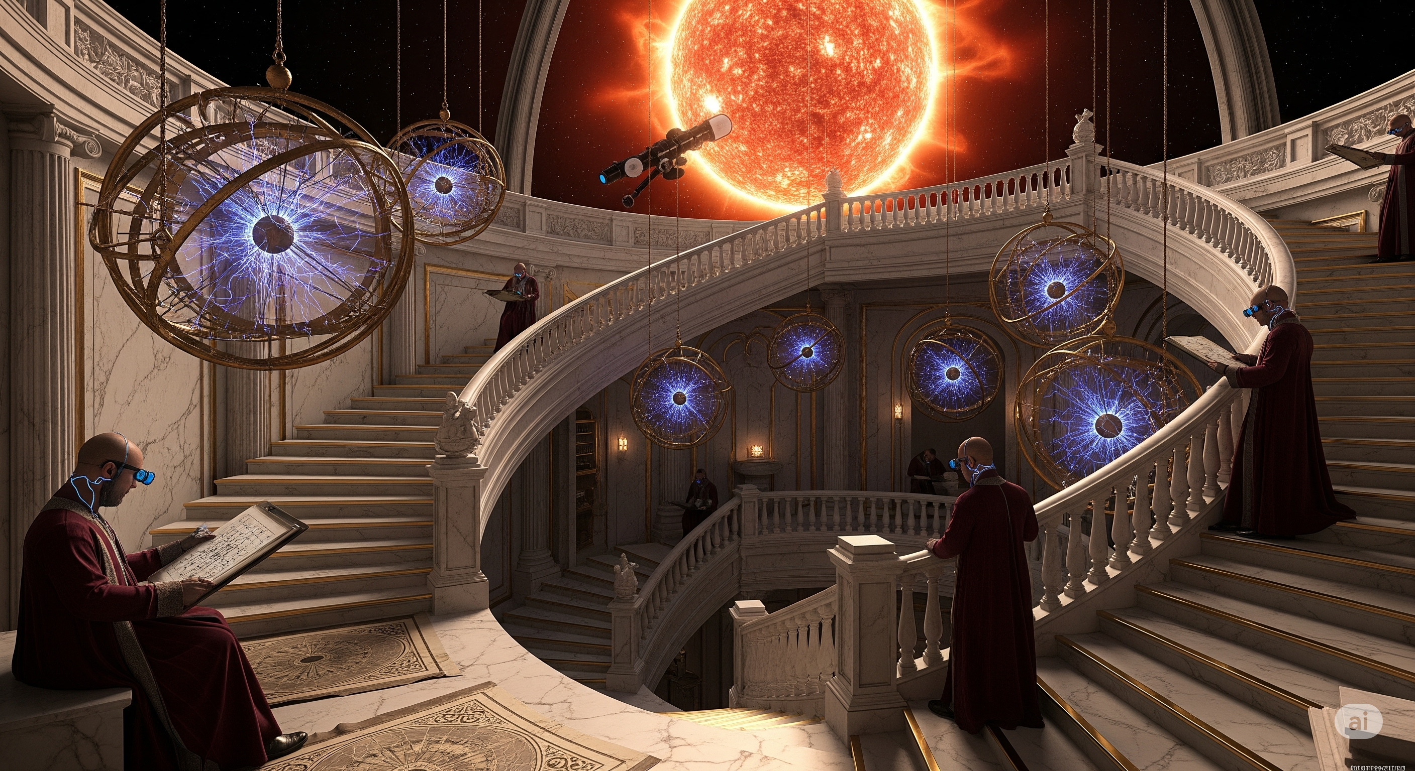Marblepunk Observatory Orbiting a Dying Star